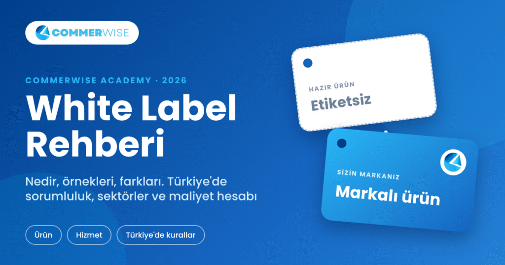 White Label Rehberi kapak görseli: etiketsiz hazır ürün ile markalı ürün karşılaştırması